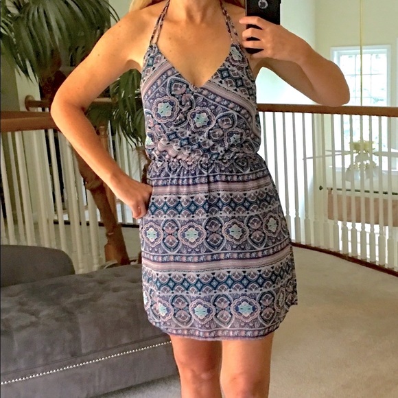Halter Style Kaleidoscope Patterned Sundress - Picture 1 of 7